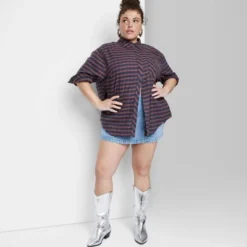 Women's Oversized Button-Down Flannel Shirt - Wild Fable™ Plaid -Wild Fable GUEST 00c5a37a 0c4f 459d b05e d7336c72bab7