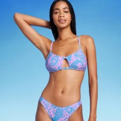 Women's Paisley Print Cut Out Bralette Bikini Top - Wild Fable™ Blue/Pink 13 Women's Paisley Print Cut Out Bralette Bikini Top - Wild Fable™ Blue/Pink -Wild Fable GUEST 04c0fa38 c2f7 4598 b38f 17623a65333c