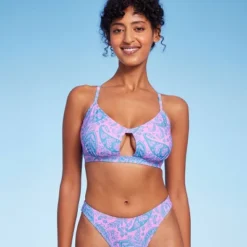Women's Paisley Print Cut Out Bralette Bikini Top - Wild Fable™ Blue/Pink 14 Women's Paisley Print Cut Out Bralette Bikini Top - Wild Fable™ Blue/Pink -Wild Fable GUEST 05a87e1e 09fb 4fd5 a1ca 034e8f4e13b8