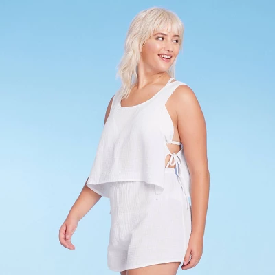 Women's Side-Tie Cover Up Cropped Tank Top - Wild Fable™ 7 Women's Side-Tie Cover Up Cropped Tank Top - Wild Fable™ - Image 5