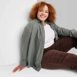 Women's Oversized Button-Down Flannel Shirt - Wild Fable™ Plaid -Wild Fable GUEST 07e9cd0b 4985 4f8b ac23 d98b103ae612