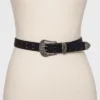 Women's Double Perf Western Belt - Wild Fable™ Black -Wild Fable GUEST 0ac2bdb9 0df5 4515 b5a6 0e30a6f29a2c