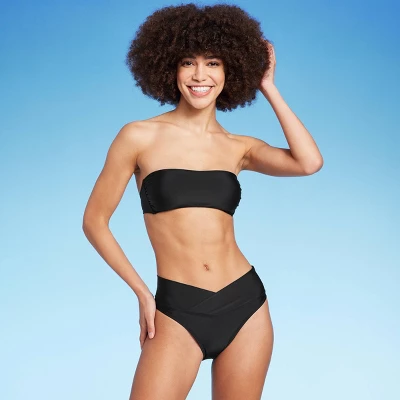 Women's Crossover High Leg Cheeky Mid-Rise Bikini Bottom - Wild Fable™ 4 Women's Crossover High Leg Cheeky Mid-Rise Bikini Bottom - Wild Fable™ - Image 2