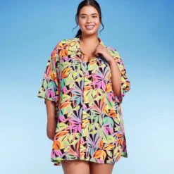 Women's Button-Up Cover Up Short Sleeve Shirtdress - Wild Fable™ -Wild Fable GUEST 109926b3 a40a 4968 9baf f3b1265c08ac