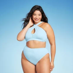 Women's Cross Front Pucker Textured Halter Bikini Top - Wild Fable™ -Wild Fable GUEST 1d6f210f 5471 4bb2 8845 3c6d35aa290b