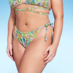 Women's Side-Tie Adjustable Coverage Ultra High Leg Bikini Bottom - Wild Fable™ Floral Print -Wild Fable GUEST 1ee0e8d7 664b 4912 a0cb 0d41081a8f08