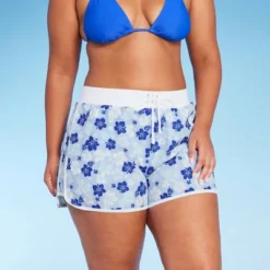 Women's 4" Inseam High Waist Lace-Up Board Shorts - Wild Fable™ Blue Floral Print 9 Women's 4" Inseam High Waist Lace-Up Board Shorts - Wild Fable™ Blue Floral Print -Wild Fable GUEST 1ff6dd84 7ef1 46c3 81c8 de41223e7a58