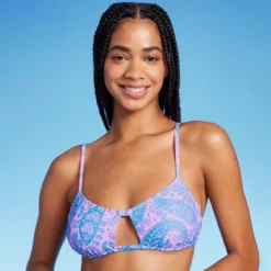 Women's Paisley Print Cut Out Bralette Bikini Top - Wild Fable™ Blue/Pink 10 Women's Paisley Print Cut Out Bralette Bikini Top - Wild Fable™ Blue/Pink -Wild Fable GUEST 200ca669 ff14 4380 b490 dbb49f5d0fc6
