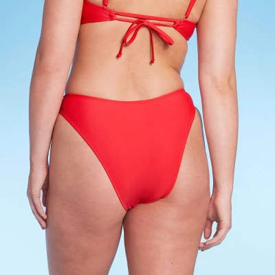 Women's Low-Rise Super Cheeky Extra High Leg Bikini Bottom - Wild Fable™ Red 6 Women's Low-Rise Super Cheeky Extra High Leg Bikini Bottom - Wild Fable™ Red - Image 4