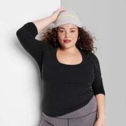 Women's Long Sleeve Scoop Neck T-Shirt - Wild Fable™ -Wild Fable GUEST 23753f85 51aa 4ad5 a7aa e2c02ad0f7cf