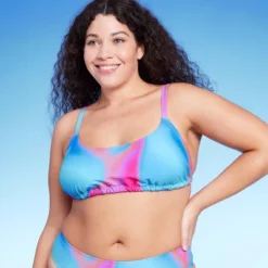 Women's Tunnel Front Bralette Bikini Top - Wild Fable™ Blue Marble Print -Wild Fable GUEST 2da5009a a52f 4887 b794 58570647e053