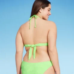 Women's Terry Textured U-Neck Multi-Way Bralette Bikini Top - Wild Fable™ Tropical Green -Wild Fable GUEST 2fe348c1 a4ce 4591 9a32 1e39ebd3ee37