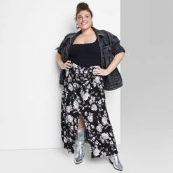 Women's Button-Front Printed Midi Skirt - Wild Fable™ -Wild Fable GUEST 30a56aa6 dd00 45af a15b 2518a0e7c920