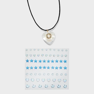 Acrylic Heart With Face Gems Pendant Necklace - Wild Fable™ Clear/Black 20 Acrylic Heart With Face Gems Pendant Necklace - Wild Fable™ Clear/Black - Image 18