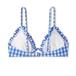 Women's Ruffle Trim Textured Underwire Bikini Top - Wild Fable™ Cobalt Blue Gingham Print -Wild Fable GUEST 34d83ec2 e761 4dfb b894 8b67bea65070
