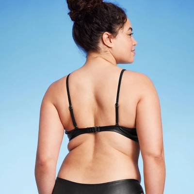 Women's Faux Leather Bralette Bikini Top - Wild Fable™ Black 6 Women's Faux Leather Bralette Bikini Top - Wild Fable™ Black - Image 4