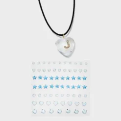 Acrylic Heart With Face Gems Pendant Necklace - Wild Fable™ Clear/Black 34 Acrylic Heart With Face Gems Pendant Necklace - Wild Fable™ Clear/Black -Wild Fable GUEST 38adfd1d 6e08 4060 9038 398fe46be91a