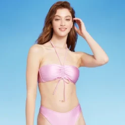 Women's Cinch-Front Halter Bandeau Bikini Top - Wild Fable™ Shiny Pink 11 Women's Cinch-Front Halter Bandeau Bikini Top - Wild Fable™ Shiny Pink -Wild Fable GUEST 3c7db49e 8900 4e59 a7a0 32042ed59f65