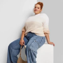 Women's Mock Turtleneck Fuzzy Boxy Pullover Sweater - Wild Fable™ -Wild Fable GUEST 3ef1f28a bd66 48db 8ab2 05140745d09d