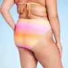 Women's Low-Rise Cheeky High Leg Bikini Bottom - Wild Fable™ Pink/Yellow Ombre Print -Wild Fable GUEST 40cabaec 2a3e 456f 87e8 9cb81861e2e9