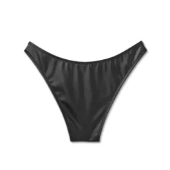 Women's Faux Leather High Leg Extra Cheeky Bikini Bottom - Wild Fable™ Black -Wild Fable GUEST 416f1b15 3cfd 4341 a21b 90d8b4395db4