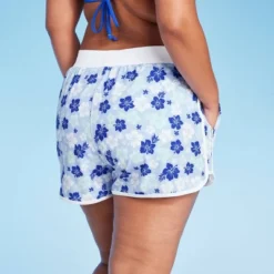 Women's 4" Inseam High Waist Lace-Up Board Shorts - Wild Fable™ Blue Floral Print 10 Women's 4" Inseam High Waist Lace-Up Board Shorts - Wild Fable™ Blue Floral Print -Wild Fable GUEST 4841448b 5f4d 4c2b 9e59 df0fb52bc458