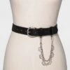Women's New Polyurethane With Swag Chain Belt - Wild Fable™ Black -Wild Fable GUEST 4c6c693e 69ba 481f a83b 4873f373c81b