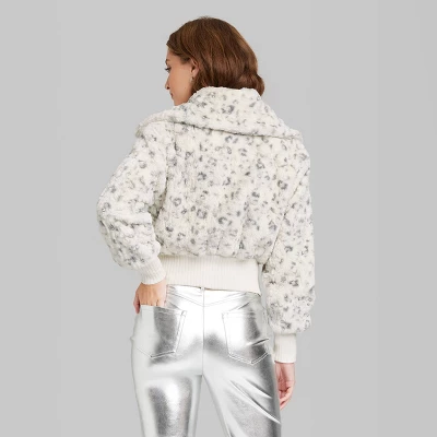 Women's Faux Fur Bomber Jacket - Wild Fable™ 4 Women's Faux Fur Bomber Jacket - Wild Fable™ - Image 2
