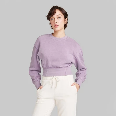 Women's Cropped Crewneck Pullover Sweatshirt - Wild Fable™ 3 Women's Cropped Crewneck Pullover Sweatshirt - Wild Fable™