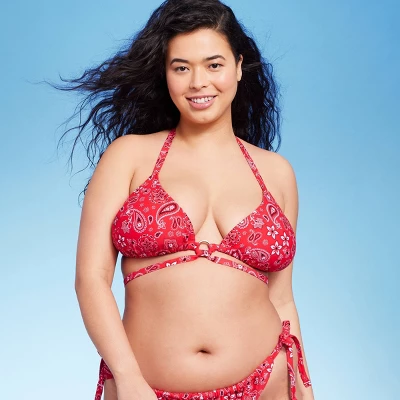 Women's Ring Front Strappy Triangle Bikini Top - Wild Fable™ 13 Women's Ring Front Strappy Triangle Bikini Top - Wild Fable™ - Image 11