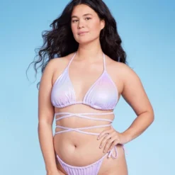 Women's Extreme Wrap Triangle Bikini Top - Wild Fable™ Light Purple Iridescent 11 Women's Extreme Wrap Triangle Bikini Top - Wild Fable™ Light Purple Iridescent -Wild Fable GUEST 513cf5c5 46c0 4900 9933 eccda2decc2f