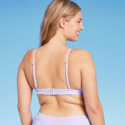 Women's Wavy Terry Textured Triangle Bikini Top - Wild Fable™ Lilac Purple 6 Women's Wavy Terry Textured Triangle Bikini Top - Wild Fable™ Lilac Purple - Image 4