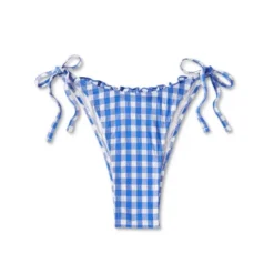 Women's Side-Tie Ultra High Leg Super Cheeky Bikini Bottom - Wild Fable™ Cobalt Blue Gingham Print -Wild Fable GUEST 516be7a1 4105 4f24 b44c 1812f3565a4c