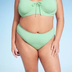 Women's Mid-Rise High Leg Cheeky Lurex Bikini Bottom - Wild Fable™ Mint Green -Wild Fable GUEST 531372c4 448e 4fb5 9ec8 d712a69b30f2