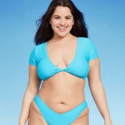 Women's Twist-Front Short Sleeve Bralette Bikini Top - Wild Fable™ -Wild Fable GUEST 532a2288 450c 40b5 b6d9 432d1d16eb78