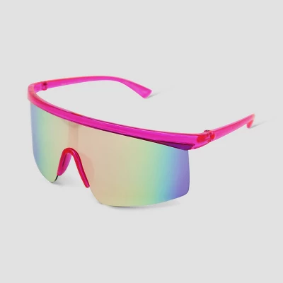 Women's Crystal Plastic Shield Sunglasses - Wild Fable™ Pink 3 Women's Crystal Plastic Shield Sunglasses - Wild Fable™ Pink