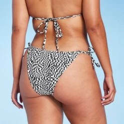 Women's Side-Tie Adjustable Coverage Ultra High Leg Bikini Bottom - Wild Fable™ Black/White Check Print -Wild Fable GUEST 544736ab 878f 4081 9b6f c52ce5191f7d