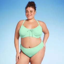 Women's Mid-Rise High Leg Cheeky Lurex Bikini Bottom - Wild Fable™ Mint Green -Wild Fable GUEST 56e75d9f dc52 4f90 9d8f 68f063eca3ee