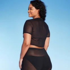 Women's Mesh Drawstring Ruched Cover Up Top - Wild Fable™ -Wild Fable GUEST 57bb9440 a341 4cd7 8ba8 10cd74ecb329