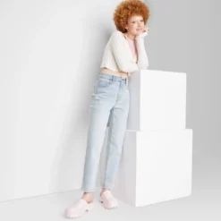 Women's Super-High Rise Tapered Jeans - Wild Fable™ Light Wash -Wild Fable GUEST 63a213b2 e61f 4e87 8d98 025846d05916