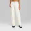Women's High-Rise Cargo Baggy Jeans - Wild Fable™ Off-White -Wild Fable GUEST 69cca93f f00d 4227 b414 f6bcea4c6b33