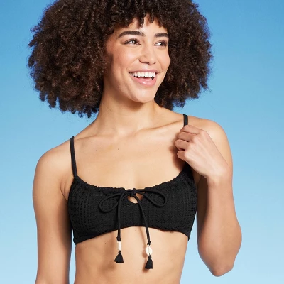 Women's Crochet Tie-Front Bralette Bikini Top - Wild Fable™ 4 Women's Crochet Tie-Front Bralette Bikini Top - Wild Fable™ - Image 2