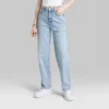 Women's High-Rise 90's Relaxed Slashed Straight Jeans - Wild Fable™ Light Wash -Wild Fable GUEST 6fcceb50 fe06 43f8 8fe5 f01e563a4db8