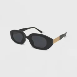 Women's Solid Plastic Oval Sunglasses - Wild Fable™ Black