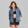 Women's Boxy Zip-Up Denim Jacket - Wild Fable™ Blue Denim -Wild Fable GUEST 71fc3de5 ae93 457f 888e 19c2614fee34