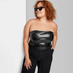 Women's Faux Leather Tube Top - Wild Fable™ -Wild Fable GUEST 72e03401 1c17 4bf2 b87b 5c6f4de83a95
