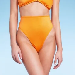 Women's Ribbed High Waist High Leg Extra Cheeky Bikini Bottom - Wild Fable™ Orange -Wild Fable GUEST 73492f03 6546 473d ab49 bc71d81da550