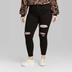 Women's Super-High Rise Distressed Skinny Jeans - Wild Fable™ Black -Wild Fable GUEST 77f8b245 1bb9 459f 9165 fe5a71da7757