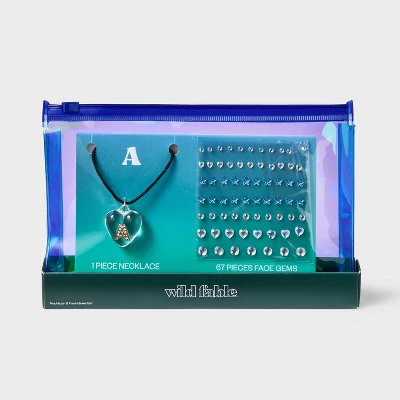 Acrylic Heart With Face Gems Pendant Necklace - Wild Fable™ Clear/Black 4 Acrylic Heart With Face Gems Pendant Necklace - Wild Fable™ Clear/Black - Image 2