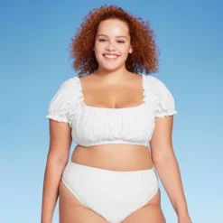 Women's Puff Sleeve Eyelette Bralette Bikini Top - Wild Fable™ White 17 Women's Puff Sleeve Eyelette Bralette Bikini Top - Wild Fable™ White -Wild Fable GUEST 79425e88 3d3e 4ccd aeb1 63c8f7fa5690